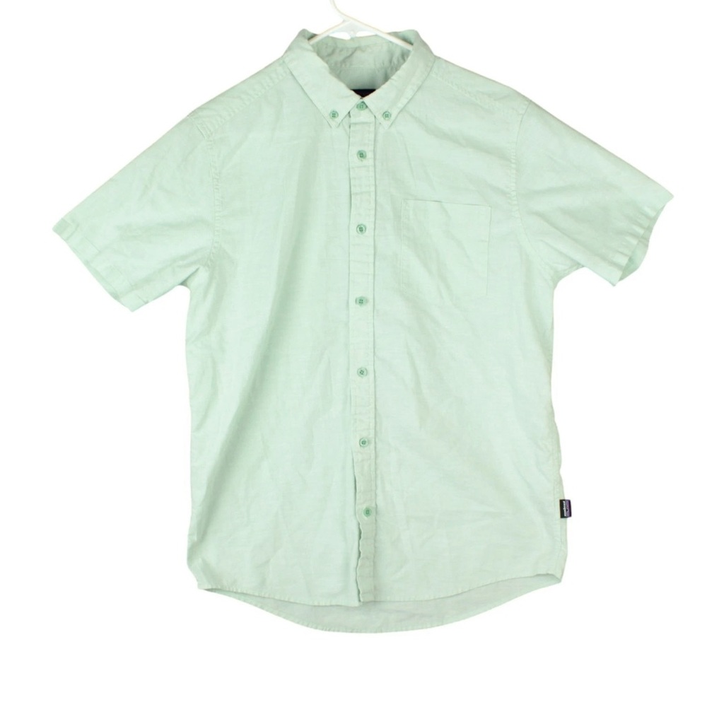 Patagonia Men Button Down Shirt Organic Cotton Lightweight Short Sleeves Size M